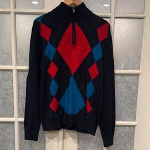 Tommy Hilfiger Men's Zip Up Sweater - Navy, Red, Blue